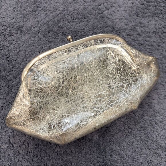 Vintage 50's 60's Plastic Confetti Evening clear Clutch - Picture 6 of 6